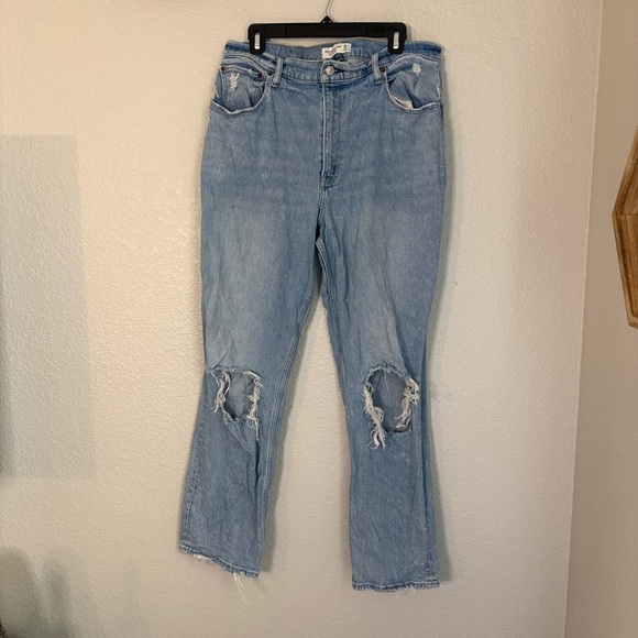 Abercrombie & Fitch Curve Love The 90s Straight Ultra High Rise 14 - Picture 1 of 5